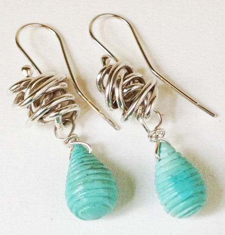 twizzle blue earrings